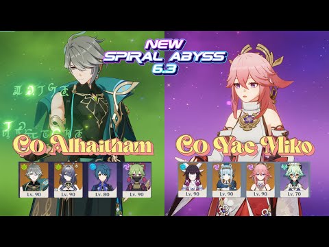 C0 Alhaitham Hyperbloom & C0 Yae Miko Lunar-charged | Genshin Impact 6.3 Luna 4 Spiral Abyss