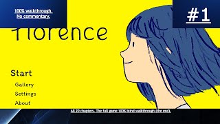 Florence (2018, PC, 2020) - full game - 100% blind walkthrough - pt. 1 (4K 60 FPS, no commentary).