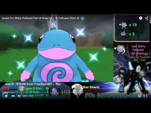 Live Shiny Politoed In Pokemon X After 103 Encounters via Chain Fishing