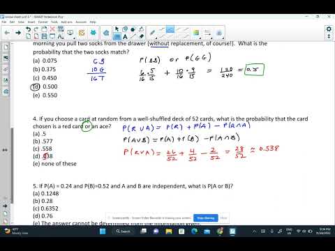 Ap Stats Chapter 5 Review Part 1