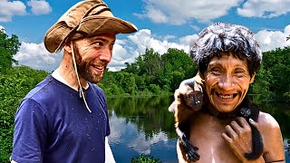 Hunting MONKEYS with an Uncontacted Tribe In The Amazon Jungle!!