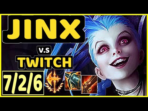 JINX vs TWITCH - 7/2/6 KDA BOTTOM ADC GAMEPLAY - EUW Ranked MASTER