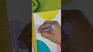 My First Boho Art 😳🌈 Boho art by oil pastel colour 🙄 #shorts #drawing #kids #diy #art #bohoart