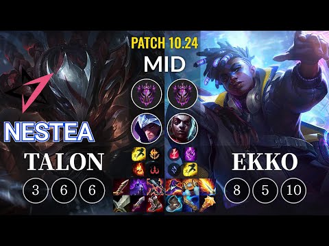 JT Nestea Talon vs Ekko Mid - KR Patch 10.24