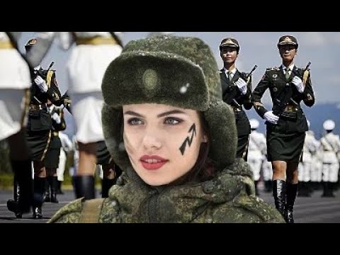 Female Soldiers Marching ~   Euro & Status Quo   In The Army Now Remix