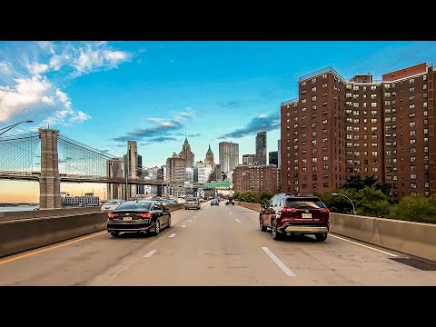 New York City 4K🗽Driving To Manhattan Sunrise Morning Rush Hour