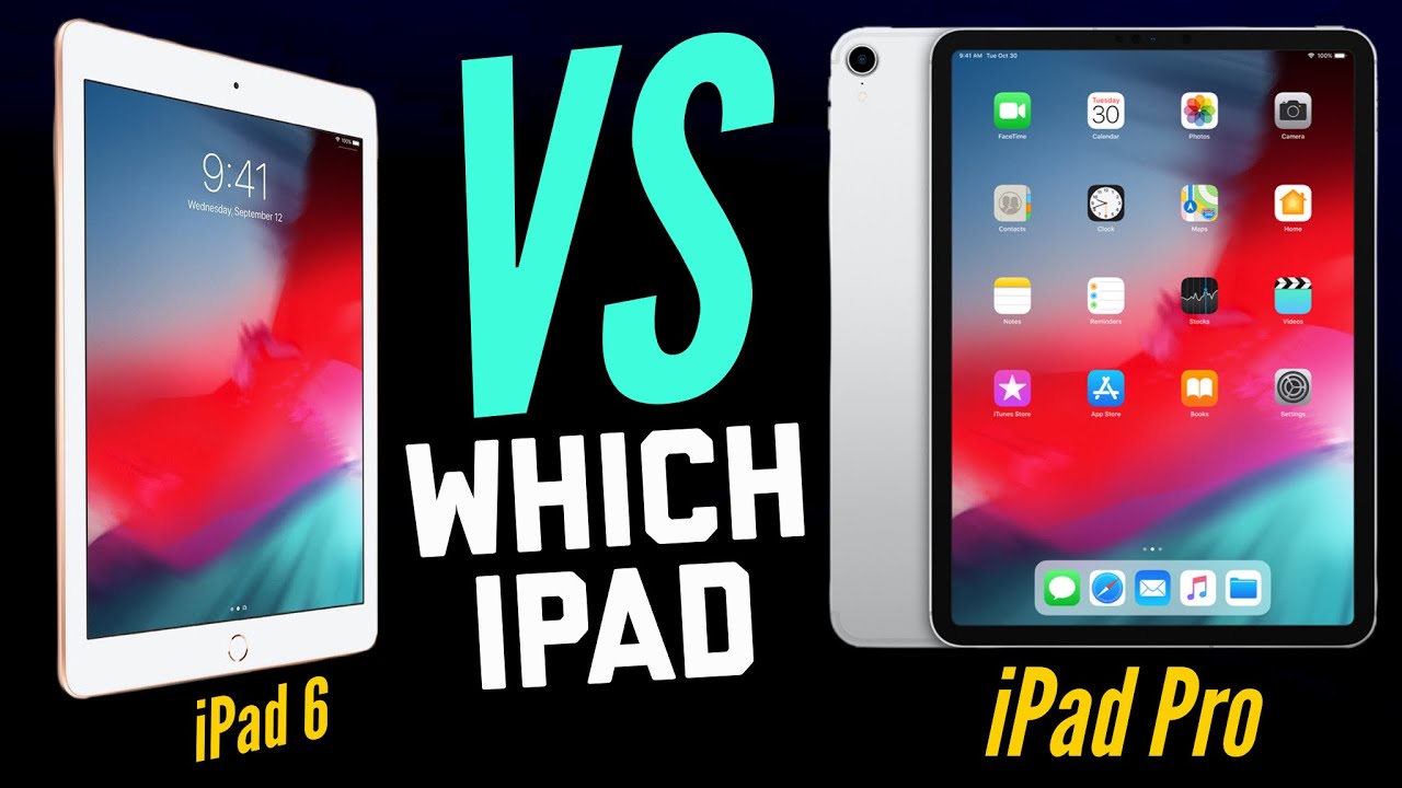 iPad 9.7" 6th-Generation VS 2018 iPad Pro 11" & 12.9"