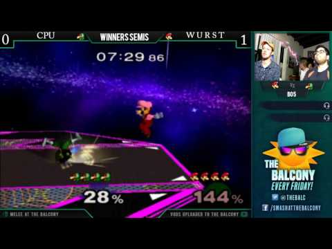 Melee at the Balcony 71 - Winners Semis ft. CPU (Falco) VS W U R S T (Luigi)
