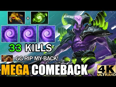 CRAZY ENDLESS STUN Refresher Orb Faceless Void 33 Kills Deleted All - Epic Mega Comeback 7.29 Dota_2