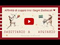 💕 Affinità di Coppia tra i Segni Zodiacali - ♐ Sagittario & ♒ Acquario