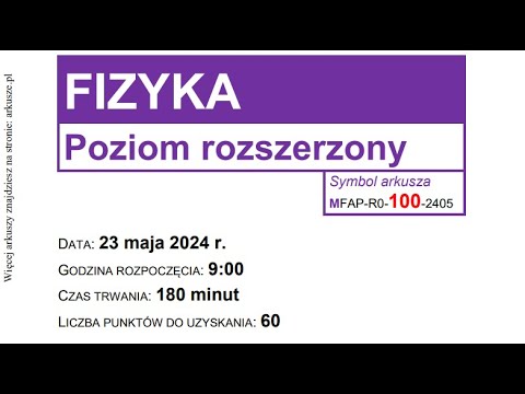 ❗️FIZYKA CKE maj 2024❗️rozwiązanie arkusza maturalnego