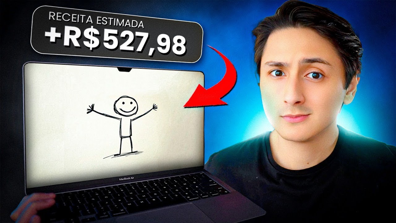 Como Criar um CANAL DARK Stickman Animado usando IA(+R$500 POR DIA SEM MOSTRAR O ROSTO E AUTOMÁTICO)
