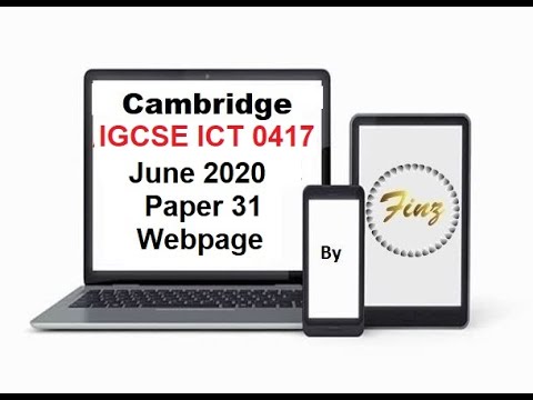 IGCSE ICT 0417 June 2020 Paper 31 Webpage