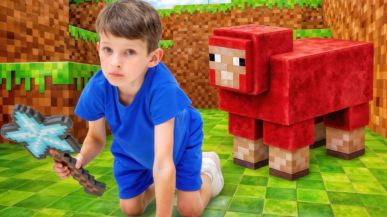 Minecraft Hide and Seek: Alex and Stephi Find the Mobs