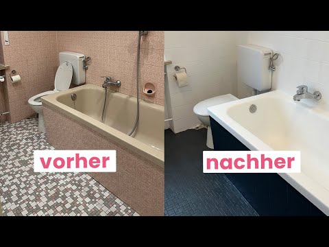 EASY bathroom makeover – turn old into new with tile paint!