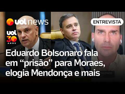 Eduardo Bolsonaro fala em ‘prisão’ para Moraes e elogia Mendonça; veja entrevista na íntegra