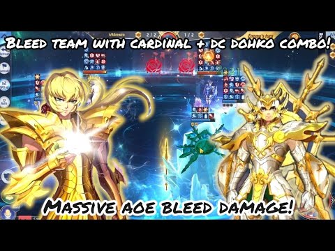 Saint Seiya: Awakening (KOTZ) - Bleed Team with Cardinal + DC Dohko at PvP! Massive AOE Bleed DMG!