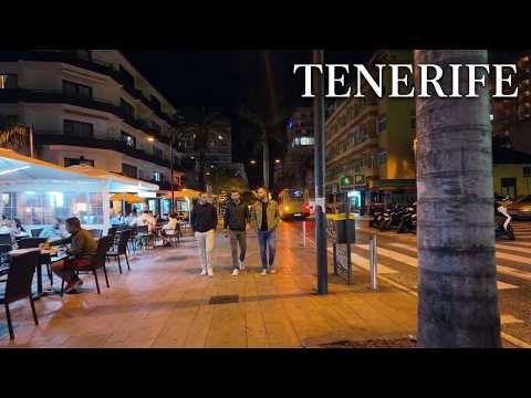 Puerto de la Cruz Night Walk 🇪🇸 Tenerife Atmosphere 4K Walking Tour