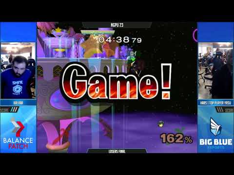 NGPU 23 SSBM - Kalvar (Default Marth) vs. Yasu (Black Marth) - Melee LF