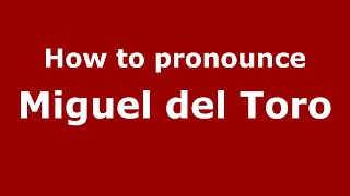 How to pronounce Miguel Del Toro
