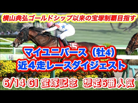 【マイユニバース】G I宝塚記念想定6番人気!横山典弘ゴールドシップ以来の制覇目指す✨近4走レースダイジェスト