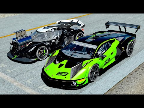 Lamborghini Essenza SCV12 vs Koenigsegg Dragster Concept at Imola GP