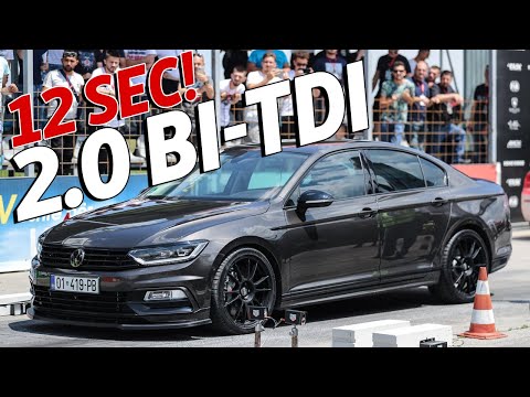 Brutal Acceleration 12 SECOND  VW Passat 2.0 TDI - DRAG RACE