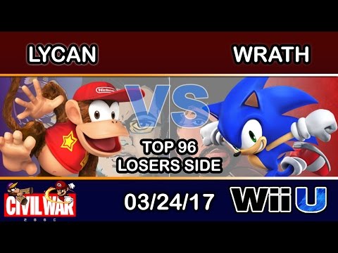 2GGC: Civil War - Lycan (Diddy Kong) Vs. Wrath (Sonic) Top 96 Losers Side - Smash Wii U