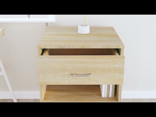 Video teaser for 808470 vidaXL Rolling Cabinet Sonoma Oak 46x36x59 cm Engineered Wood