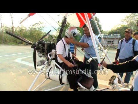 Paramotor gliding flight in Mizoram