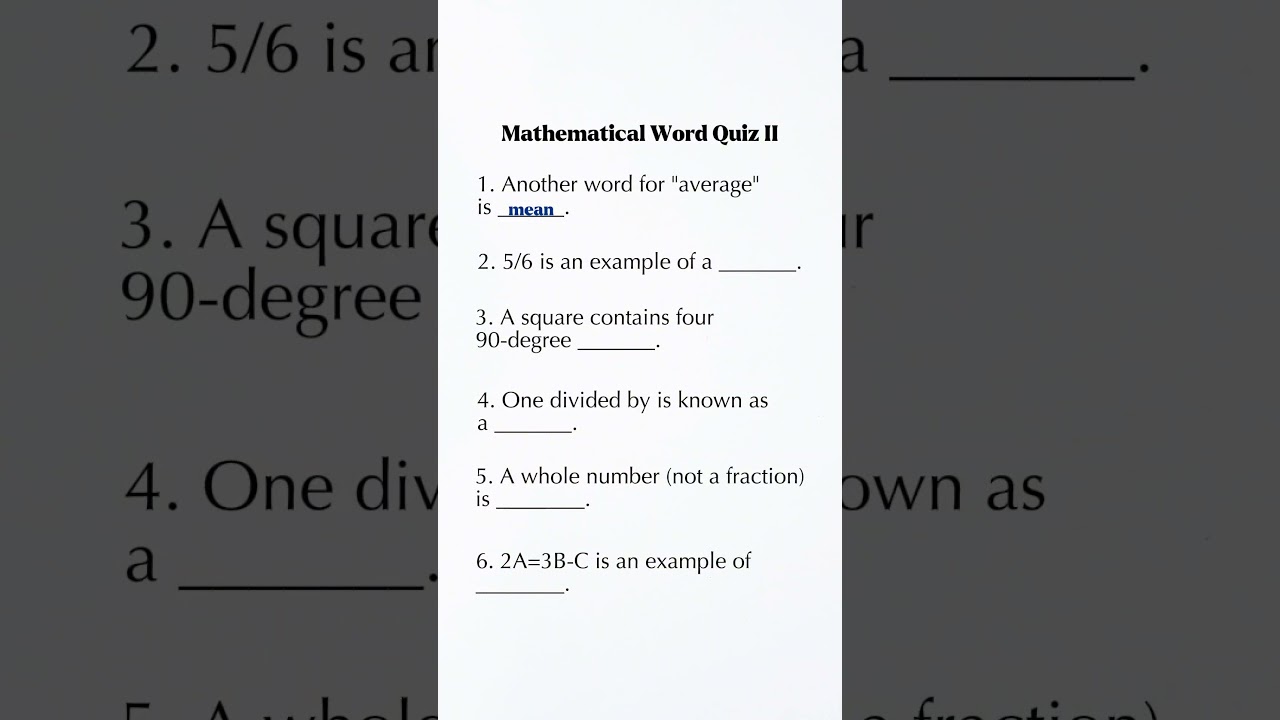 Math Vocabulary Quiz in English II | Most Learners Get These Wrong! Can You Answer All 6?