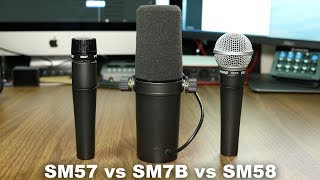 Video thumbnail for Shure SM57 vs SM58 vs SM7b Comparison (Versus Series) by Podcastage