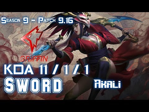 GRF Sword AKALI vs KARMA Top - Patch 9.16 KR Ranked
