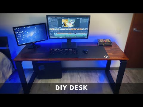 How to Build a MODERN WOOD Desk For Under 100$ | Custom DIY Desk 🎮