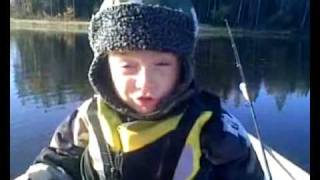 preview picture of video 'Elias 4 year old catches huge pike 13 kg!'