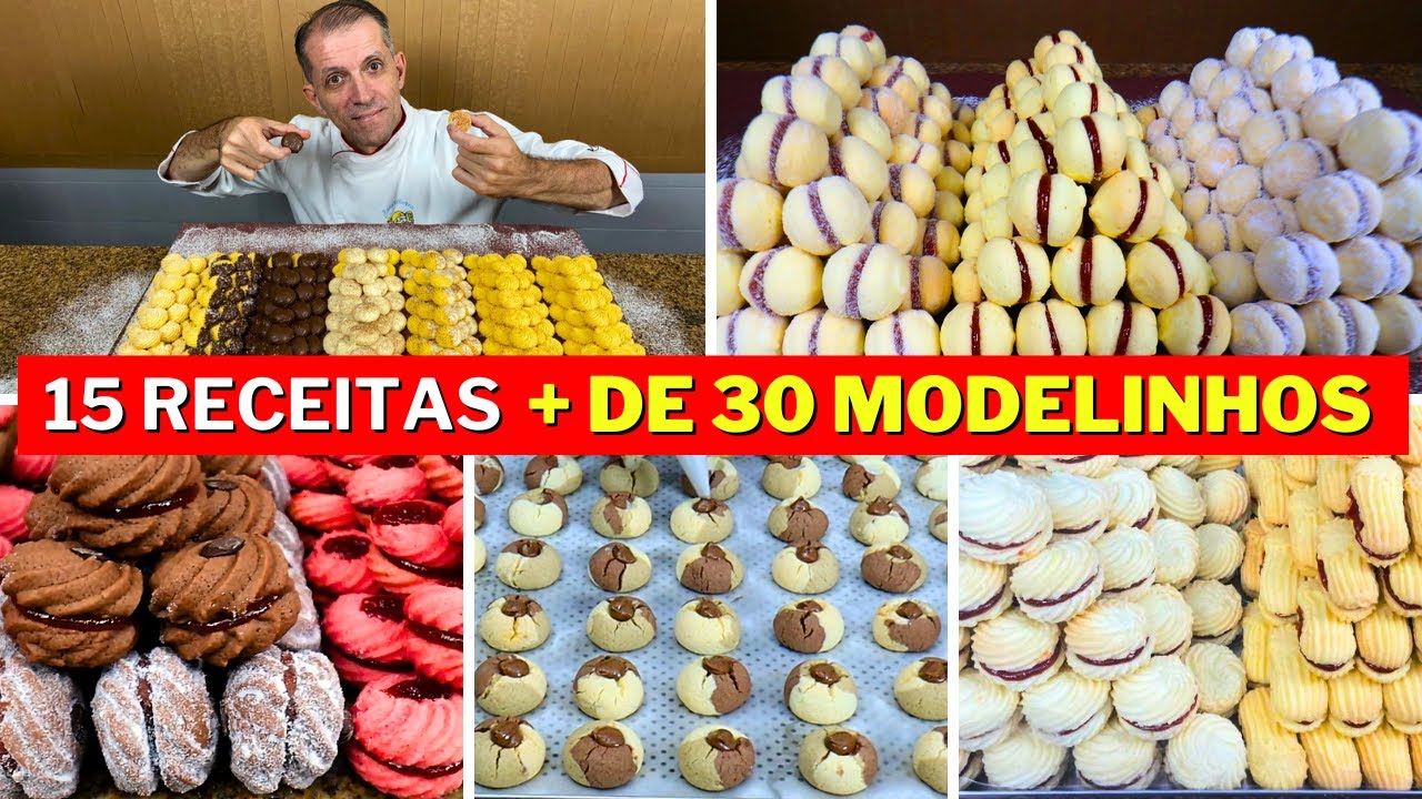 15 receitas com mais de 30 modelinhos de biscoitos amanteigados