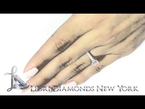 ER-1045 - 1.59 Carat E-SI2 Certified Princess Cut Diamond Engagement Ring 18k White Gold