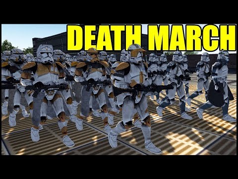 Clone DEATH MARCH Over Narrow Bridge - Men of War: Star Wars Mod Battle Simulator