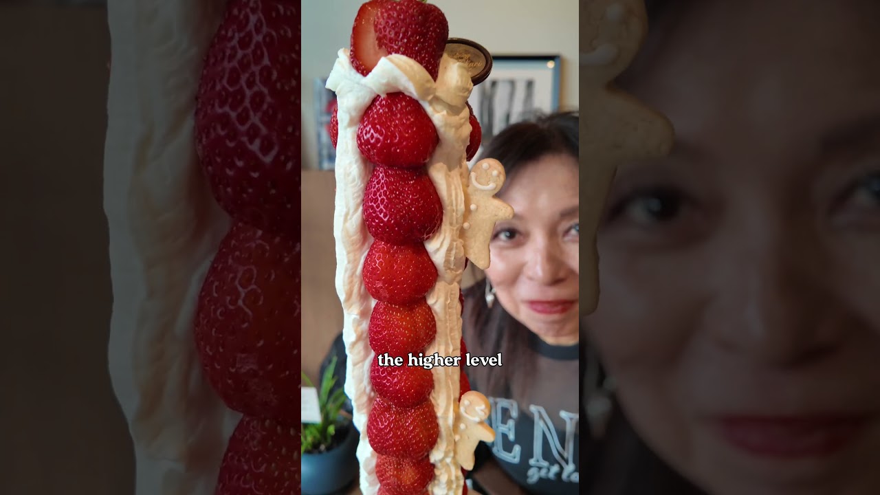 The tallest strawberry parfait you shouldn't miss | Osaka, Japan #shorts #japan #japanesefood