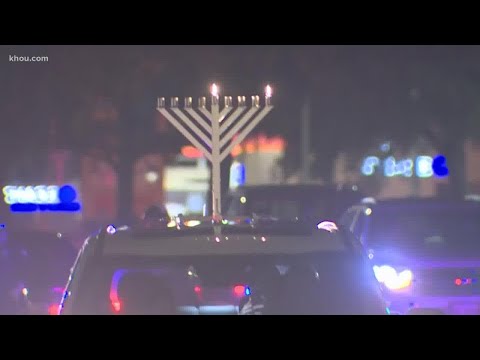 Menorah car parade for Hanukkah honors first responders