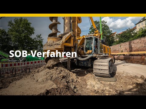 BAUER Spezialtiefbau GmbH – SOB-Verfahren: Herstellung einer überschnittenen Bohrpfahlwand
