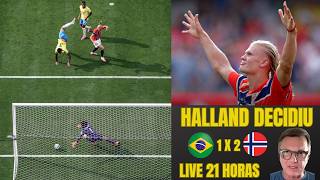 Haaland despacha o Brasil de Ancelotti, que 'morre' abraçado a Neymar e sem a bola. LIVE