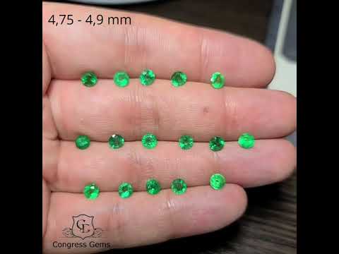 Round cut Emeralds lot 4.75 mm to 4.9mm