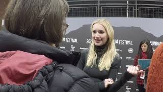 Emily Ruhl at 2017 Sundance Film Festival Red Carpet Premiere of Newness video