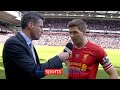 Steven Gerrard interviewed by Jamie Carragher after Liverpool lost the 2014 Premier League title