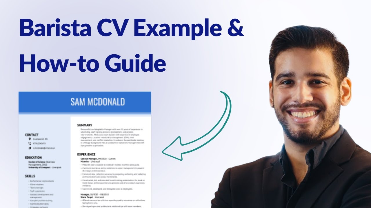 Sample Barista CV Example & PDF Template (Works for Starbucks, Even With no Experience) #cvwriting