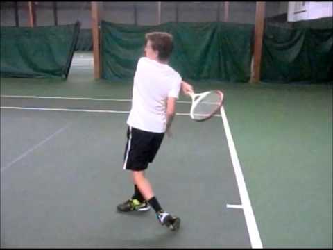 sam Langman forehand vs Djokovic 10 30 14