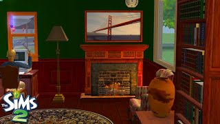 📚A Writer's Rainy Day Routine | Fireplace & Rain ASMR | Sims 2 Peaceful Gameplay (No Commentary)