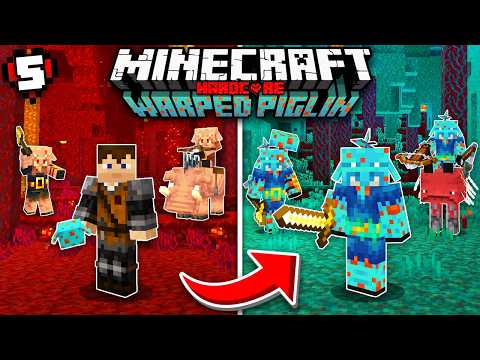 I Forced Warped Piglins to Build a Village in Minecraft Hardcore...
