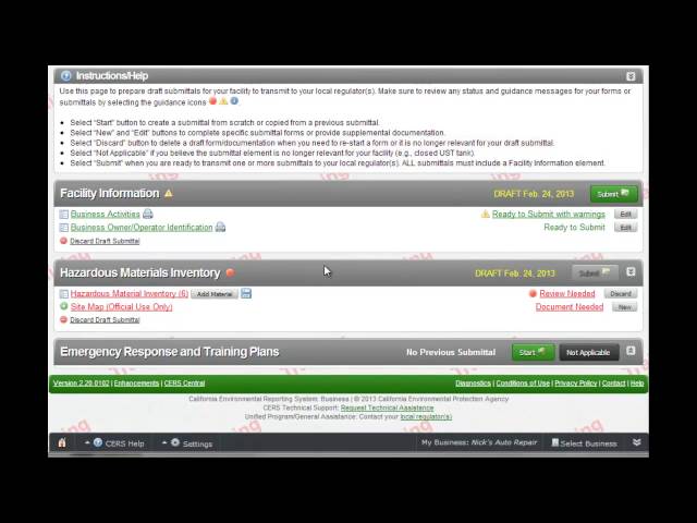 Reviewing, Editing, and Submitting Your Information in CERS